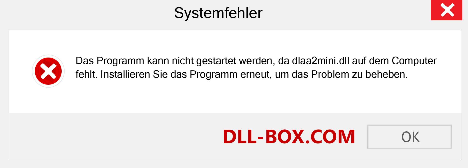 dlaa2mini.dll-Datei fehlt?. Download für Windows 7, 8, 10 - Fix dlaa2mini dll Missing Error unter Windows, Fotos, Bildern